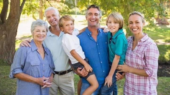 a family taking a photo in coburg